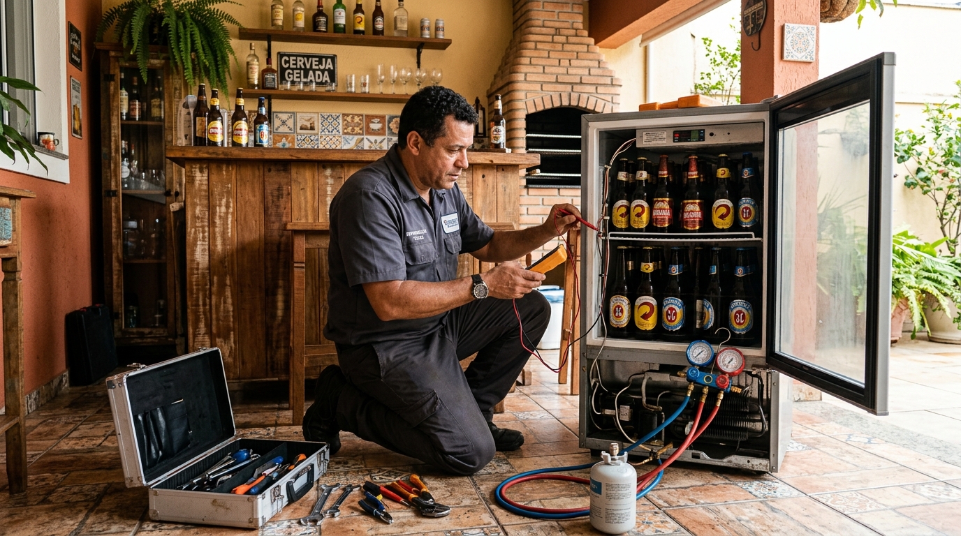 Recarga de gás refrigerante de cervejeira em Blumenau‑SC